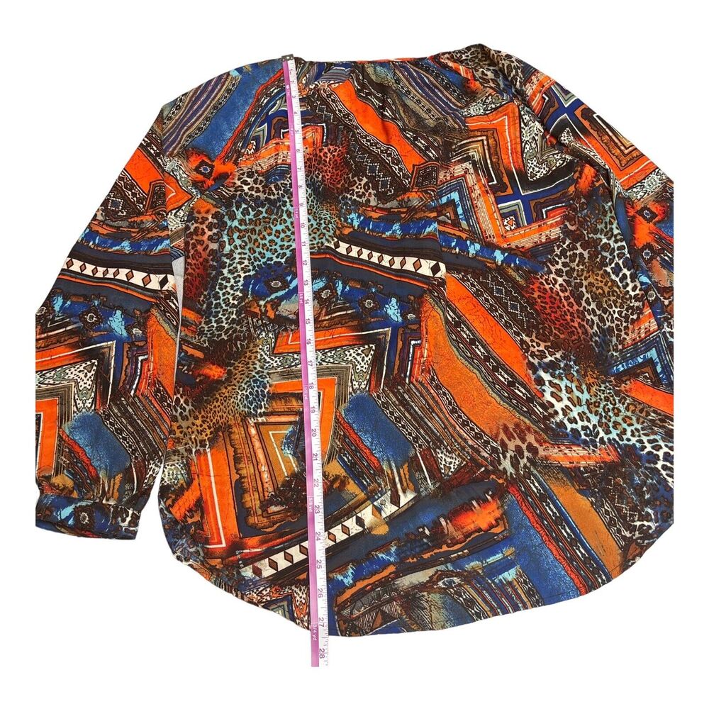 NY Collections Multicolor Long Sleeved Shirt Women’s Size Medium - Picture 5 of 8